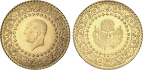 25 Kurush. 1976. 1,76 grs. AU. Kemal Atatürk. (Leves golpecitos). Fr-212; KM-870. EBC.