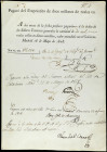 Pagaré empréstito de doce millones de Reales. 16 Mayo 1808. MADRID. (Manchitas del tiempo). EBC-.