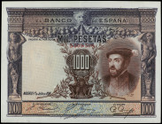 1.000 Pesetas. 1 Julio 1925. Carlos I. Sello en seco Estado Español BURGOS. Ed-416. EBC.