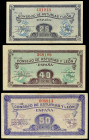 Serie 5 billetes 25, 40, 50 Céntimos, 1 y 2 Pesetas. 1937. CONSEJO DE ASTURIAS Y LEÓN. Ed-394/398. MBC+ a EBC.