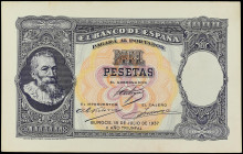 Prueba de anverso y reverso de un billete NO EMITIDO de 1.000 Pesetas. 18 Julio 1937. Cartulina delgada. Álvaro de Bazán. Batalla de Pavía. NO EMITIDO...