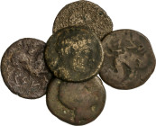 Lote 5 monedas As. CESE y TARRACO. A EXAMINAR. BC- a BC+.