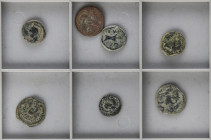 Lote 7 monedas Cuadrante a As. VARIAS CECAS. AE. A EXAMINAR. BC a MBC-.