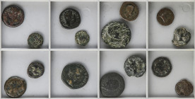 Lote 15 monedas Cuadrante a As. VARIAS CECAS: ARSAOS, BILBILIS, ECUALACOS, ILTIRCES…. AE. Casi todas diferentes. IMPRESCINDIBLE EXAMINAR. BC a MBC.
