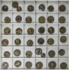 Lote 38 cobres Semis a Dupondio. AE. Todo cobres ibéricos de época roma; época de Augusto, Tiberio o Calígula. Diferentes cecas; Acci, Bilbilis, Celsa...