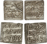 Lote 2 monedas tipo Dirham. AR. Dirham con escritura cúfica tipo Haz-1123 y un millares de imitación cristiana tipo Medina-201 bis. EBC/EBC-.