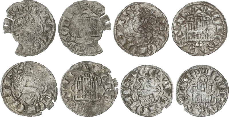 Lote 4 monedas 1 Noven. ALFONSO X. BURGOS. Ve. A EXAMINAR. MBC- a MBC.