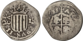 1 Real. 1611. ZARAGOZA. 2,62 grs. Año visible. Pátina oscura irregular. ESCASA. AC-575. BC.