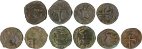 Lote 5 monedas Dobler. MALLORCA. AE. A EXAMINAR. Cal-10 (2), 11 (3). MBC- a MBC.