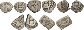 Lote 5 monedas 1/2 y 1 Real (4). GUATEMALA. Macuquinas: 1/2 Real 1739, 1 Real 1736, 1737, 1743, 1745. Algunas escasas. A EXAMINAR. AC-118, 357, 358, 3...