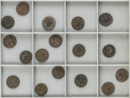 Lote 18 monedas 2 Maravedís. 1824 a 1830. JUBIA y SEGOVIA (17). A EXAMINAR. BC+ a EBC.