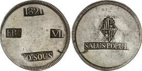 30 Sous. 1821. MALLORCA. 26,61 grs. AC-1293. MBC.