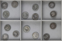 Lote 15 monedas 1 Real. 1845, 50 (3), 51, 52 R.D., 52, 53, 54, 55, 58, 60, 62, 63, 64. SEVILLA. A EXAMINAR. MBC- a MBC+.