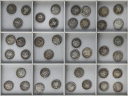 Lote 40 monedas 1 Real. 1839 a 1864. BARCELONA, MADRID y SEVILLA. Incluye fechas repetidas. (Algunas con perforación reparada). BC+ a EBC-.