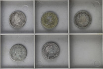 Lote 5 monedas 4 Reales. 1835, 37, 38 (2), 41. SEVILLA. A EXAMINAR. AC-470, 472, 474, 476, 479. BC+ a MBC-.