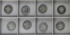 Lote 8 monedas 40 Céntimos de Escudo. 1864, 65 (3), 66 (2), 67, 68. MADRID. A EXAMINAR. AC-499, 500 (3), 501 (2), 502, 503. BC+ a MBC.