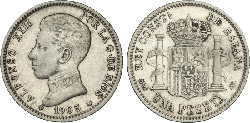 1 Peseta. 1905 (*19-05). S.M.-V. ESCASA. MBC.