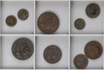 Lote 9 monedas 1 (3), 2 (2), 5 (2) y 10 Céntimos (2). 1878 a 1913. ALFONSO XII y ALFONSO XIII. Incluye: 3x 1 Céntimo 1906 S.L.-V, 1912 y 1913, 2x 2 Cé...
