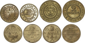 Lote 4 fichas de y 10 Discos y 2 Pruebas. 1948. TALLERES SAN CARLOS. NAVAL (Cádiz). AE. 2 y 10 Discos y 2 Pruebas de máquina naval coincidente y no co...