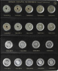 Serie 19 monedas 50 Céntimos. 1949 (*19-51) a 1966 (*19-75). Colección completa. Incluye flechas invertidas. Las *74 y *75 Pruebas. La de *70 retocada...