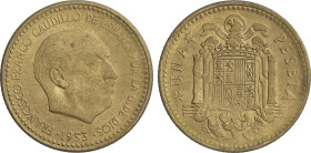 1 Peseta. 1953 (*19-60). (Marquita en anverso). SC.