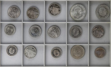 Lote 15 monedas 5 a 100 Pesetas. 1957 a 1966. Ni (14), AR. 5 Pesetas (*59, 62, 73, 75), 25 Pesetas (*64, 68 (2), 69, 70, 74, 75), 50 Pesetas (*74, 75)...