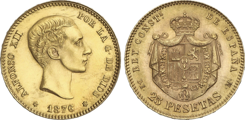 25 Pesetas. 1876 (*19-62). D.E.-M. SC.