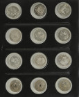 Lote 65 monedas 1 Céntimo a 5 Pesetas. 1853 a 1937. ISABEL II a II REPÚBLICA. AR (43), Ni, AE, Br. Final de colección. Incluye 1x 5 Pesetas 1871, 10x ...