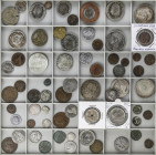 Lote 93 monedas. MONEDA ANTIGUA a JUAN CARLOS I y EXTRANJERO. AE, Br, Ak, Ni y AR. Resto final de colección. Incluye alguna de plata y algunas FALSAS ...