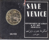 5 Riyals. (1971). AR. Salvar Venecia. En presentación original. Tirada máxima: 4.800 piezas. KM-27. PROOF.