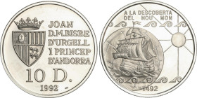 10 Diners. 1992. 31,37 grs. AR. Descubrimiento del Nuevo Mundo. KM-78. PROOF.