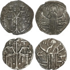 Lote 2 monedas Grosh. (1331-1371 d.C.). IVAN ALEXANDER y MIKHAIL ASEN. Anv.: Ivan Alexander y Mikhail Asen de frenre a frente, sosteniendo un bastón c...