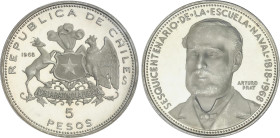 5 Pesos. 1968. 22,5 grs. AR. Con certificado GMA NUMISMATICA del Dr. Esposito Marco. KM-182. PROOF.