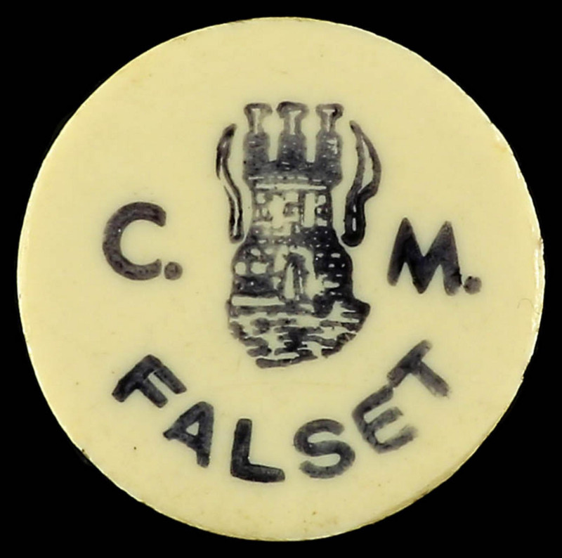 50 Cèntims. C.M. de FALSET. Celuloide. RARO. AT-976b; RGH-7806. EBC/MBC+.