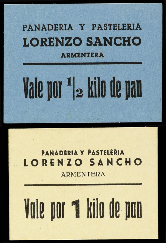 Lote 4 vales por 1/2, 1, 2 y 10 Kg de pan. PANADERIA Y PASTELERIA. LORENZO SANCH...