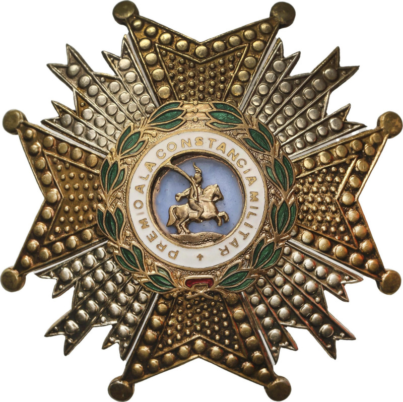 Placa de la Orden de San Hermenegildo. 1944-1975. Metal y esmaltes. Ø 65 mm. Con...