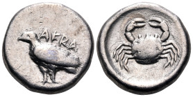 SICILY. Akragas. Circa 495-485 BC. Didrachm (Silver, 19 mm, 8.09 g, 4 h). AKRA Eagle with folded wings standing left. Rev. Crab. SNG Lockett 701 ( sam...