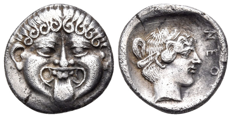 MACEDON. Neapolis. Circa 424-350 BC. Hemidrachm (Silver, 14 mm, 1.82 g, 6 h). Go...