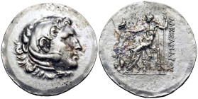 KINGS OF MACEDON. Alexander III ‘the Great’, 336-323 BC. Tetradrachm (Silver, 35 mm, 16.55 g, 12 h), struck posthumously, Temnos, c. 188-170. Head of ...