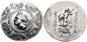 KINGS OF MACEDON. Antigonos II Gonatas, 277/6-239 BC. Tetradrachm (Silver, 33 mm, 17.01 g, 1 h), Amphipolis, c. 274/1-260/55 BC. Horned head of Pan to...