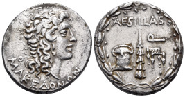 MACEDON (ROMAN PROVINCE). Aesillas, quaestor, circa 95-70 BC. Tetradrachm (Silver, 29 mm, 15.43 g, 12 h), Thessalonica. MAKEΔONΩN Head of the deified ...