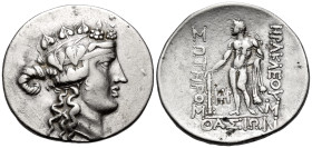 ISLANDS OFF THRACE, Thasos. Circa 168/7-148 BC (Dionysos / Herakles - 4dr - official. Tetradrachm (Silver, 32 mm, 16.40 g, 6 h). Head of youthful Dion...