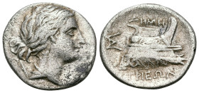 THESSALY. Demetrias. Circa 192-191 BC. Hemidrachm (Silver, 15.5 mm, 2.32 g, 5 h). Draped bust of Artemis to right, bow and quiver at shoulder. Rev. ΔH...
