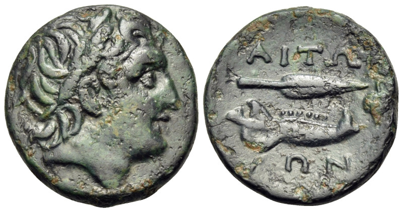 AITOLIA, Aitolian League. Circa 290-220 BC. (Bronze, 20 mm, 5.09 g, 6 h). Laurea...