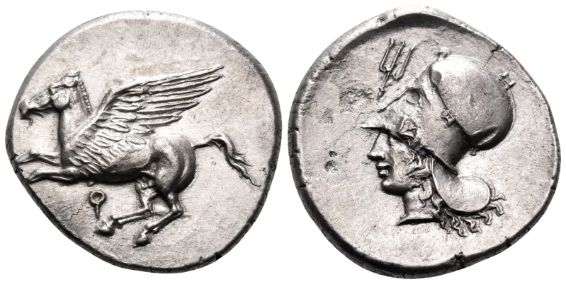 CORINTHIA. Corinth. Circa 400-375 BC. Stater (Silver, 22 mm, 8.57 g, 3 h). Ϙ Peg...