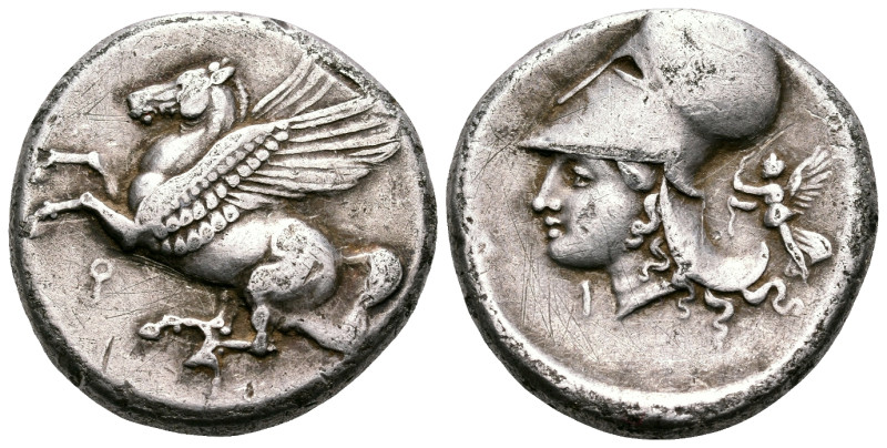 CORINTHIA. Corinth. Circa 375-300 BC. Stater (Silver, 21 mm, 8.20 g, 12 h). Ϙ Pe...