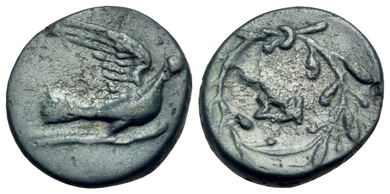 SIKYONIA. Sikyon. Circa 250-200 BC. Chalkous (Bronze, 14 mm, 2.00 g, 3 h). Dove ...