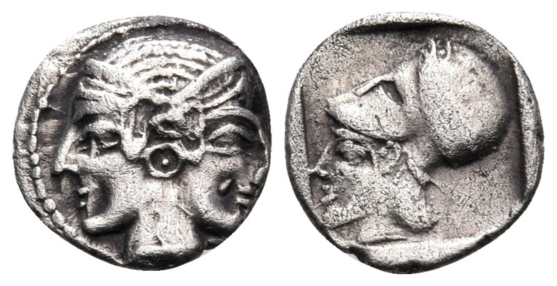 MYSIA. Lampsakos. Circa 500-450 BC. Diobol (Silver, 10.5 mm, 0.97 g, 12 h). Jani...