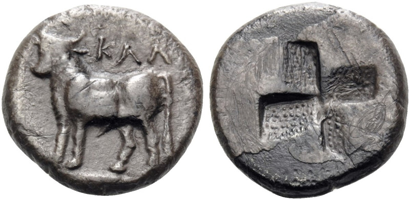 BITHYNIA. Kalchedon. Circa 340-320 BC. (Silver, 12 mm, 2.31 g), Half Siglos. KAΛ...