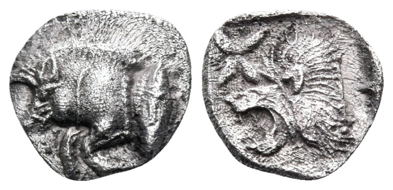 MYSIA. Kyzikos. Circa 450-400 BC. Hemiobol (Silver, 9 mm, 0.40 g, 12 h). Forepar...